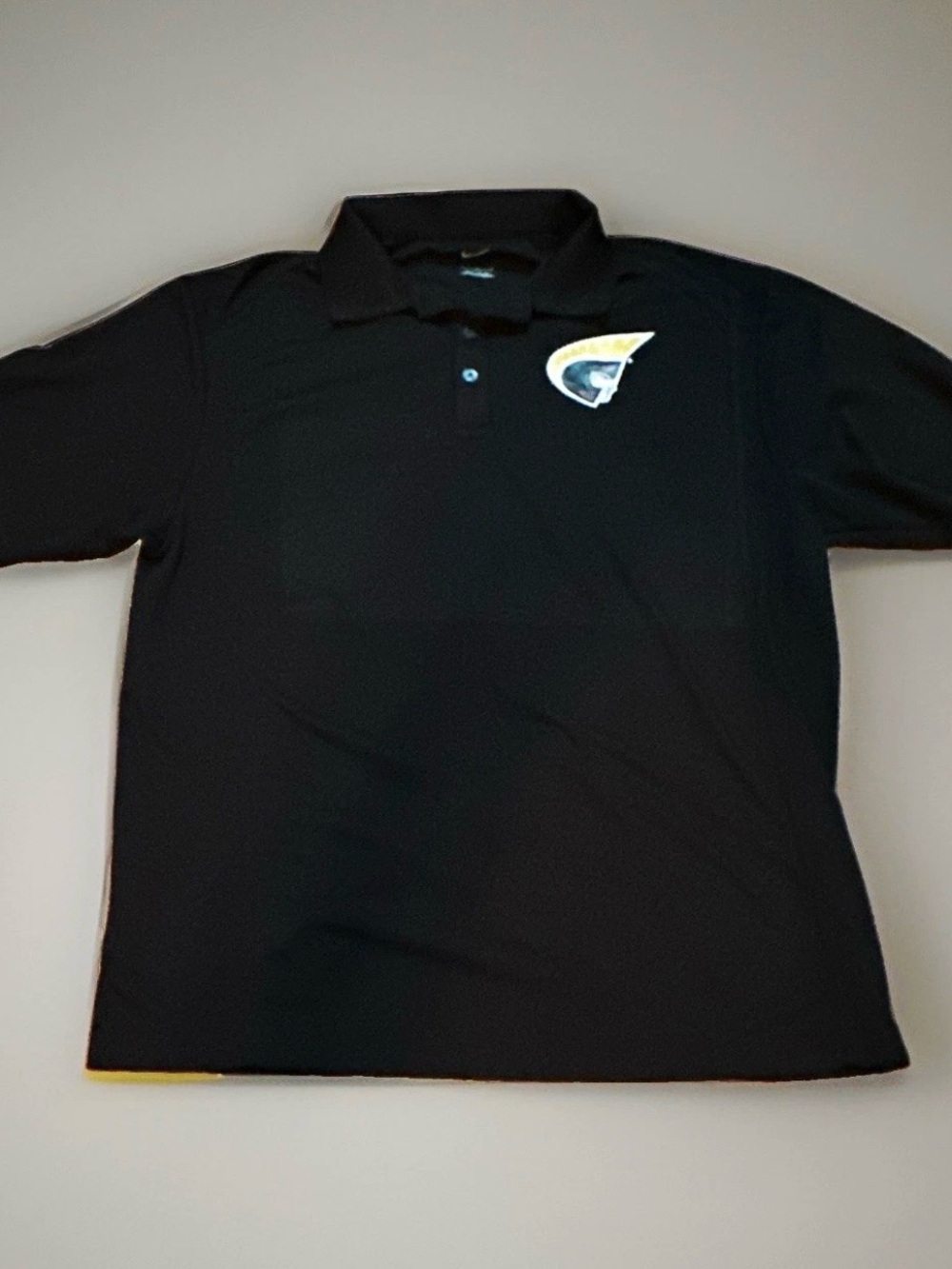 Nike Men's L Black Solid Polo Shirt Short Sleeve Anderson University Trojans
